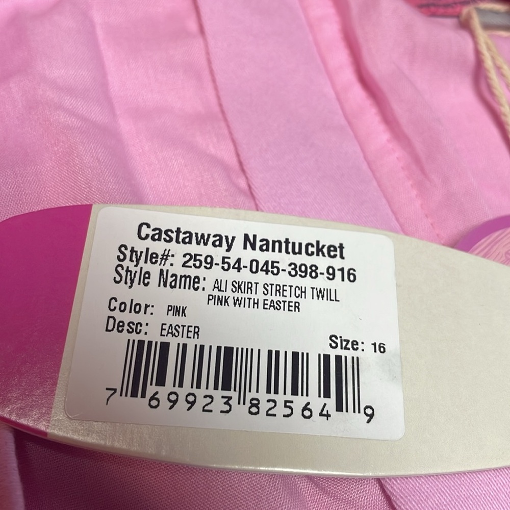 Castaway Nantucket ALI Skirt Stretch Twill PINK WITH EASTER Theme Size 16. - Picture 8 of 13